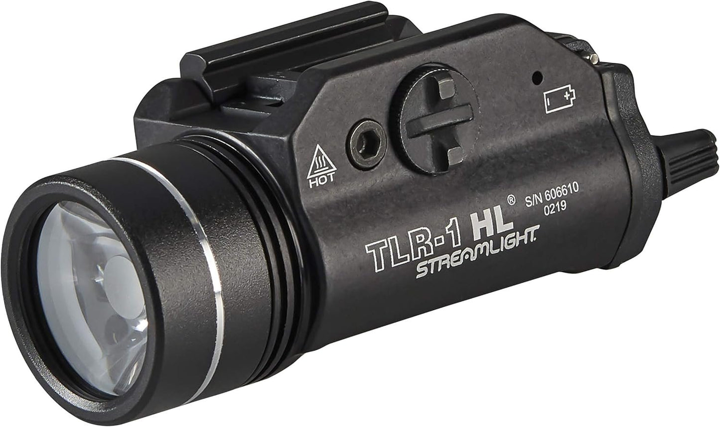 Streamlight 69260 TLR-1 HL 1000-Lumen Tactical Weapon Mount Light With Rail Locating Keys & Lithium Batteries, Black â€“ Box Packaged
