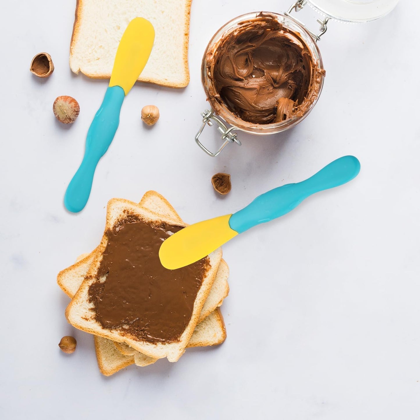 3pcs Platypus Jar Spatula, Cute Silicone Jam Scraper Multi-Purpose Peanut Butter Spoon with Long Handle Funny Kitchen Gadgets Spreading Tool for Cream Sauce Cheese Toast Food
