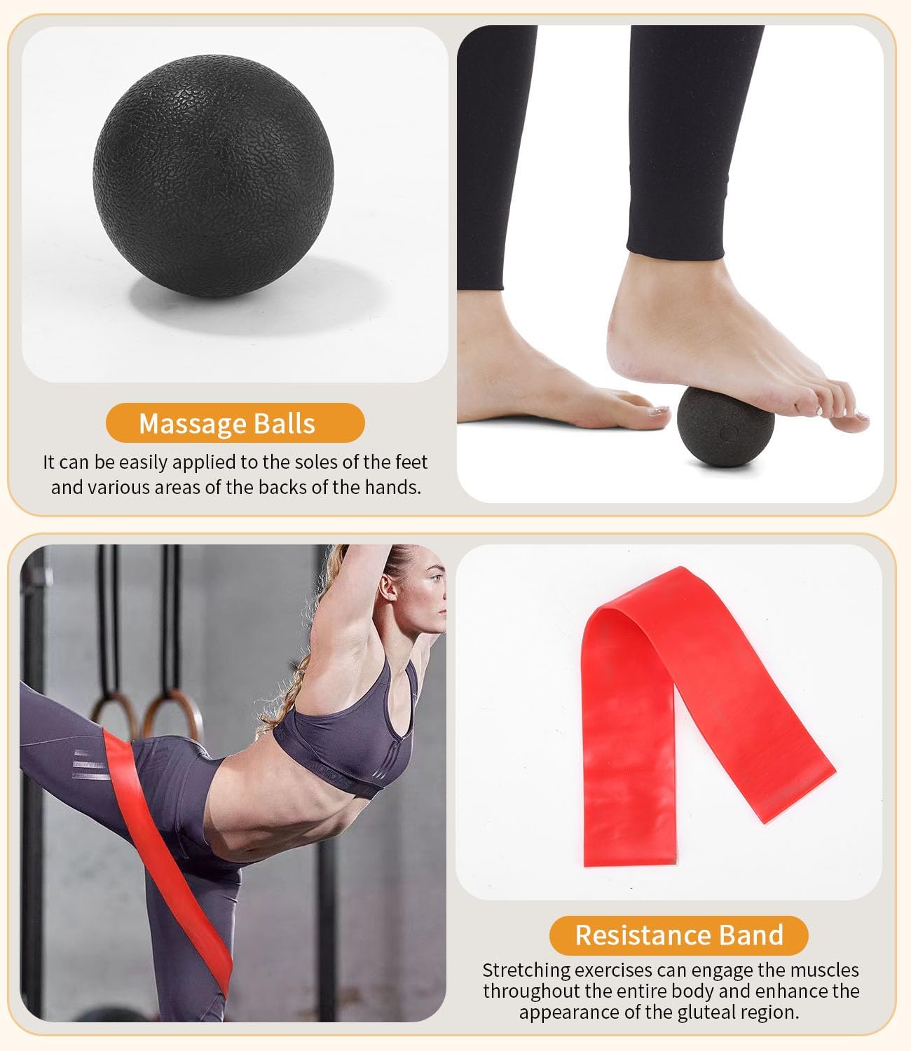 Zaxiva 5 in 1 Foam Roller Set, High Density Roller Pilates, Massage Roller, Muscle Massage Ball, Tensioner, Resistance Band for Massage, Fitness Exercises Pilates Equipment