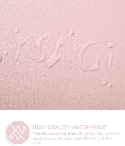 YSAGi Non-Slip Desk Pad,Mouse Pad,Waterproof PVC Leather Desk Table Protector,Ultra Thin Large Desk Blotter, Easy Clean Laptop Desk Writing Mat for Office Work/Home/Decor (Pink, 31.5" x 15.7")