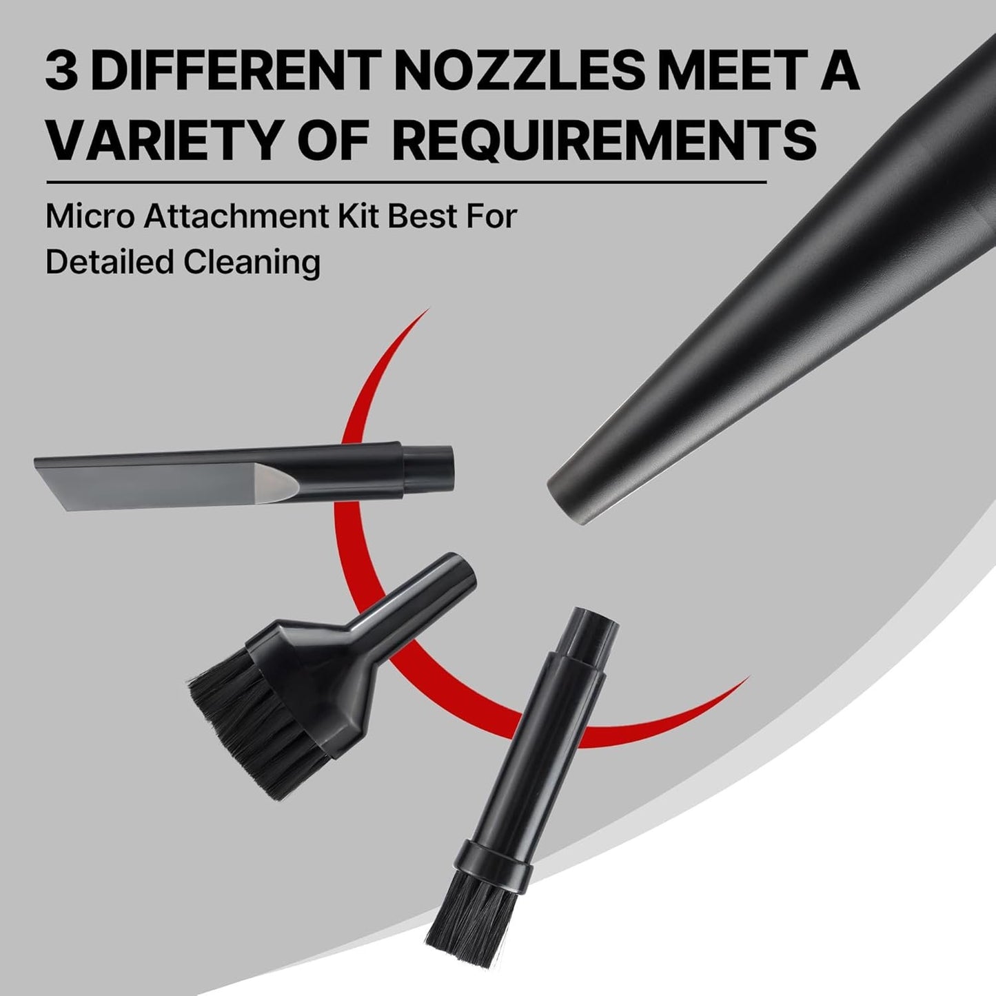Shop-Vac Micro Cleaning Nozzle Kit, 1-1/4" Detailed-Cleaning Attachments for Compact Wet Dry Shop Vacuum, Storage Bag Included, 6 Pieces