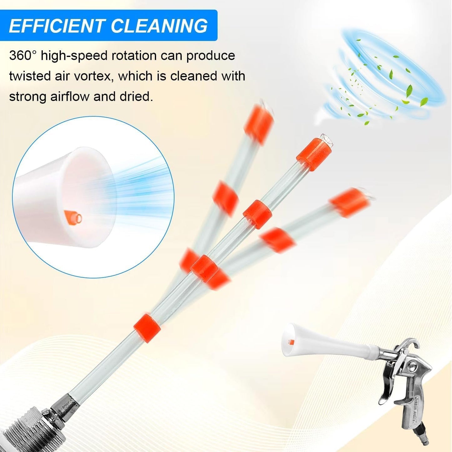 Air Compressor for Car Detailing Detailing Tool, with 5 Hoses, High Pressure Air Gun Dry Cleaning Tool Kit, Air Gun, Car Clean Gun, Cleaning Gun, for Car Dry Cleaning