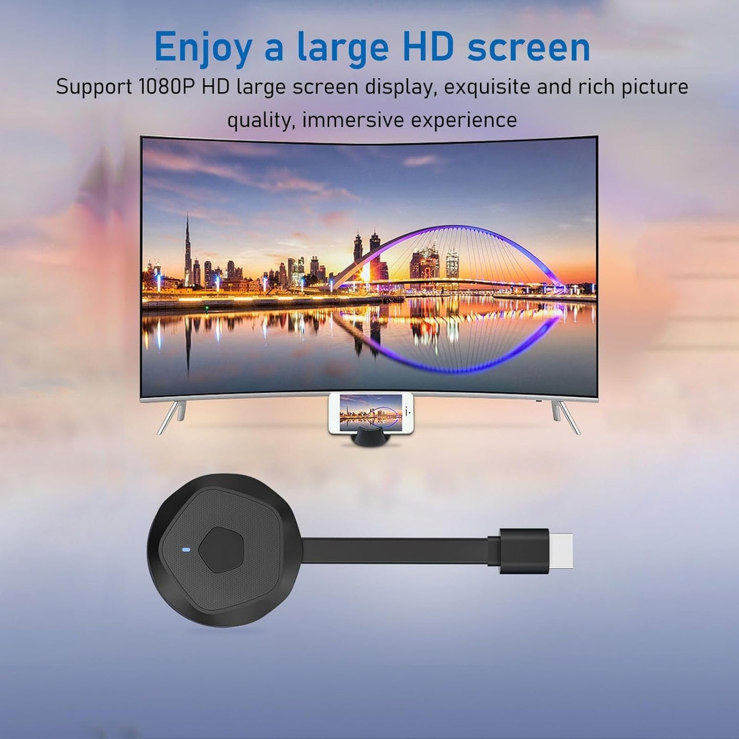 G28 Wireless Display Dongle Adapter, Support 4K 1080P Dongle TV Receiver Screen Mirroring Adapter for for Network Learning Entertainment
