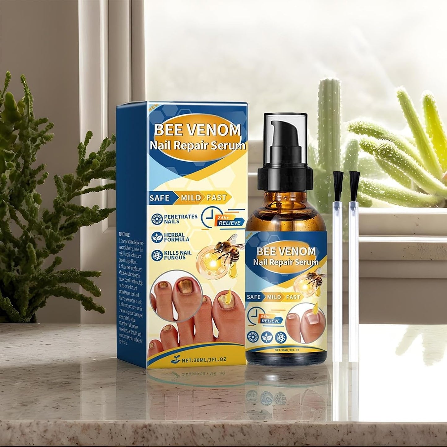 Nail Strengthener and Growth, 4.21 x 1.1 Inch Quick Absorption Nourishing Hard Nails Strengthener 30ml, Professional Care Supplies for Home Travel School Company
