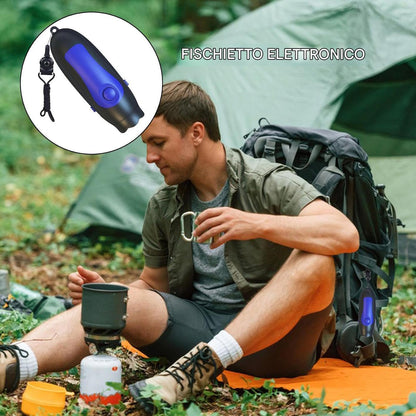 Generico Electric Whistle, Safety Sports Whistle, 3 Tone Adjustable Sound, Rechargeable with Lanyard, High Volume Alert Tool for Coaching Outdoor Events, Black/Blue