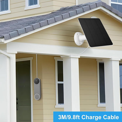 LICAEVEY Solar Panel for Security Camera Outdoor, 10W Video Doorbell Solar Panel Charger, IP66 Water Proof, 360° Adjustable Bracket (CSP4W-O-W)