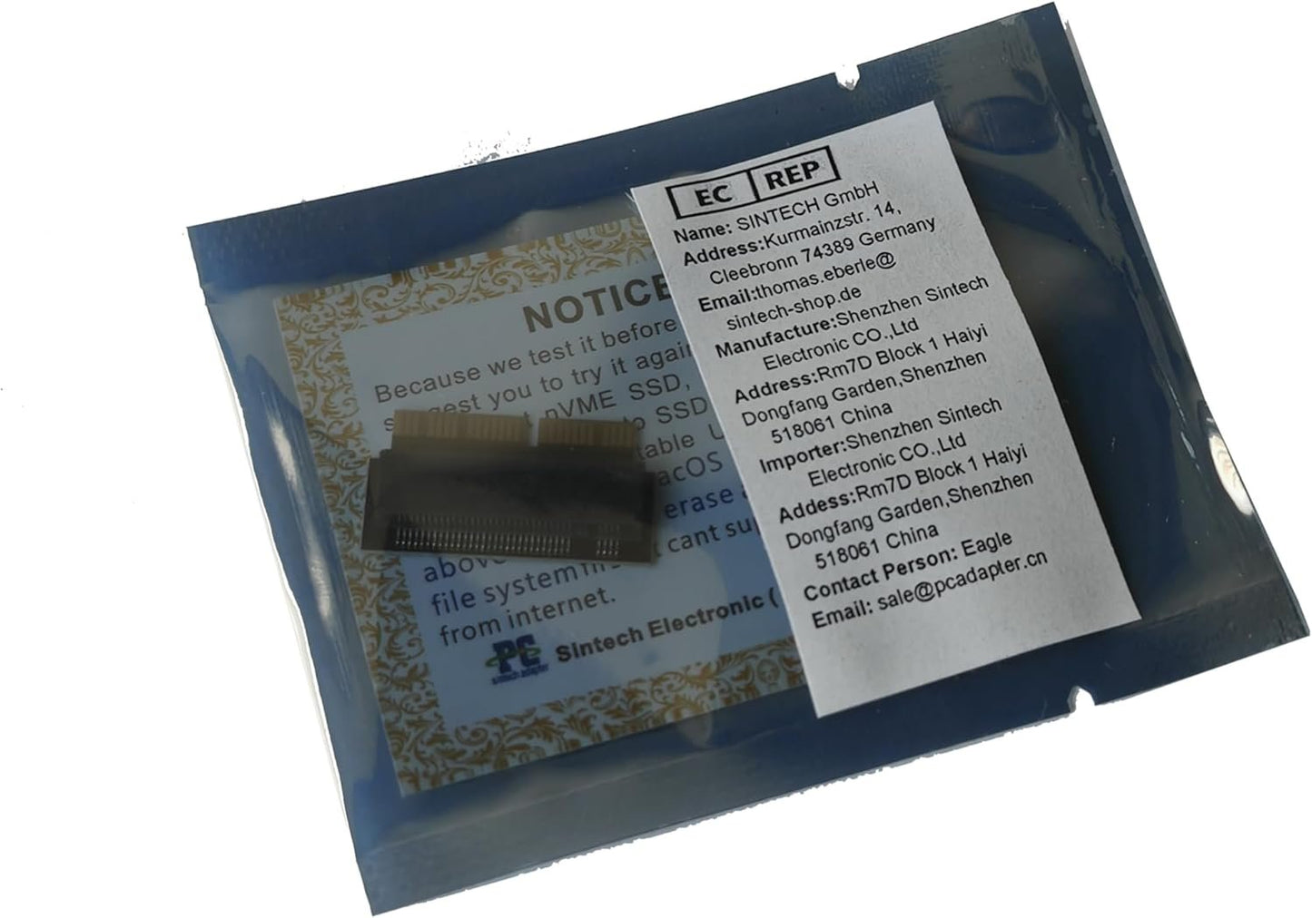 Sintech NGFF M.2 nVME SSD Adapter Card for Upgrade MacBook Air(2013-2016 Year) and MacBook PRO(Late 2013-2015 Year)