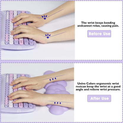 Gaming Keyboard Wrist Rest Pad,Memory Foam Keyboard Palm Rest, Ergonomic Hand Rest,Wrist Rest for Computer Keyboard,Laptop,Mac,Lightweight for Easy Typing Pain Relief-Purple