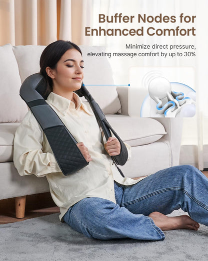 Renpho Neck Back Massager with Heat, Shoulder Massager with Electric Deep Tissue Kneading Massage, Pain Relief on Waist, Leg, Calf, Foot, Arm, Full Body, Muscles, Use at Home,Office