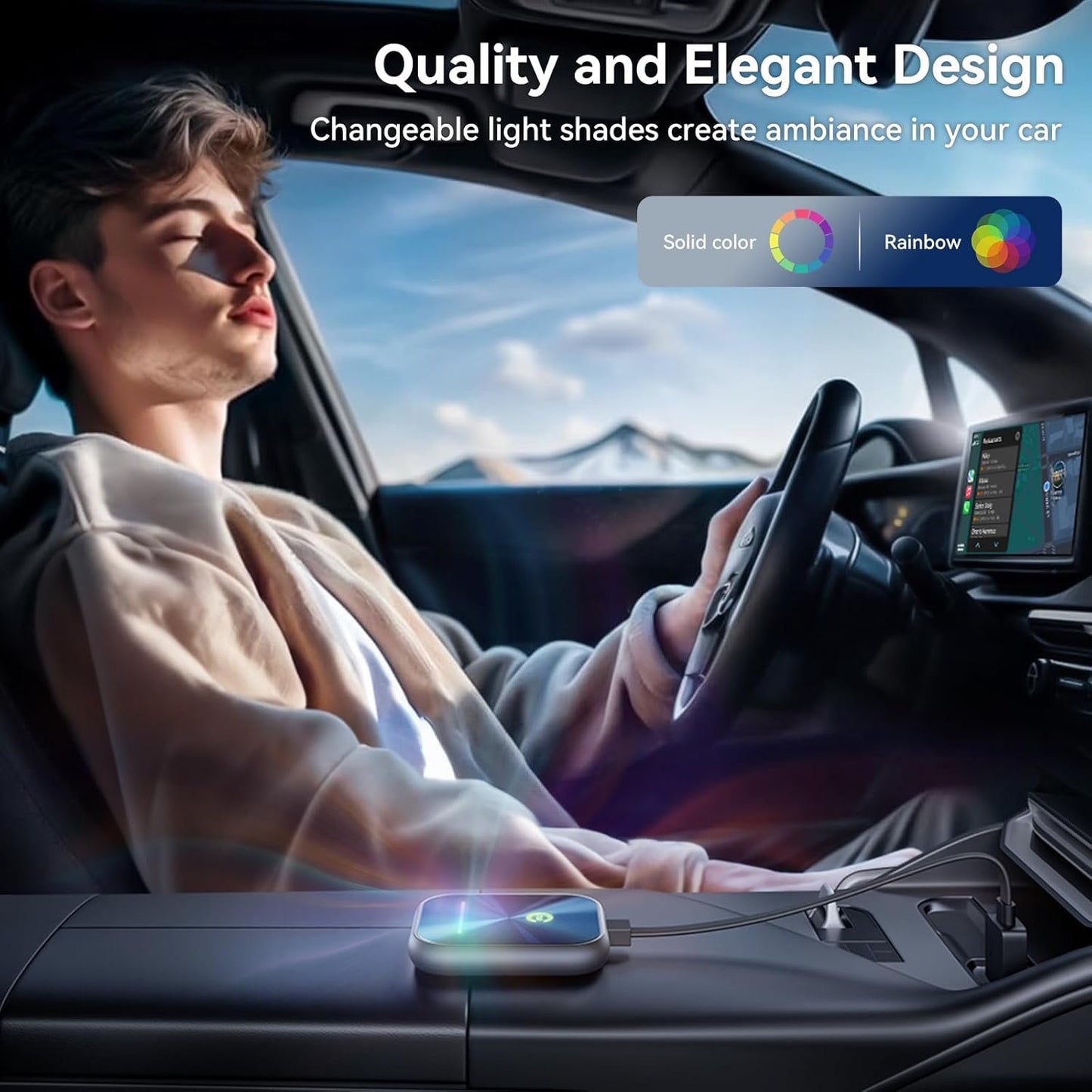 Wireless CarPlay Adapter for iPhone and Android,Converts Wired to Wireless CarPlay Adapter,Plug and Play,Stable Car Control Low Latency for Cars with Built-in Carplay