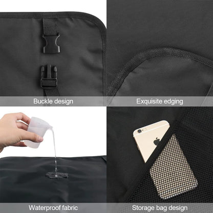 Heavy Duty Kick Mat for Car, 2 Pack Car Seat Back Protectors, Upgraded Waterproof Fabric, Car Back Seat Cover for Kids, Pets with 3 Reinforced Mesh Storage Pockets