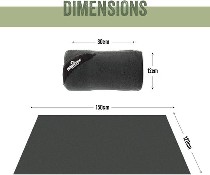 Milestone Camping 24680 Thermal Polar Fleece Blanket/Charcoal Colour / 150cm x 120cm / Great for The Campsite, Caravan Or Car