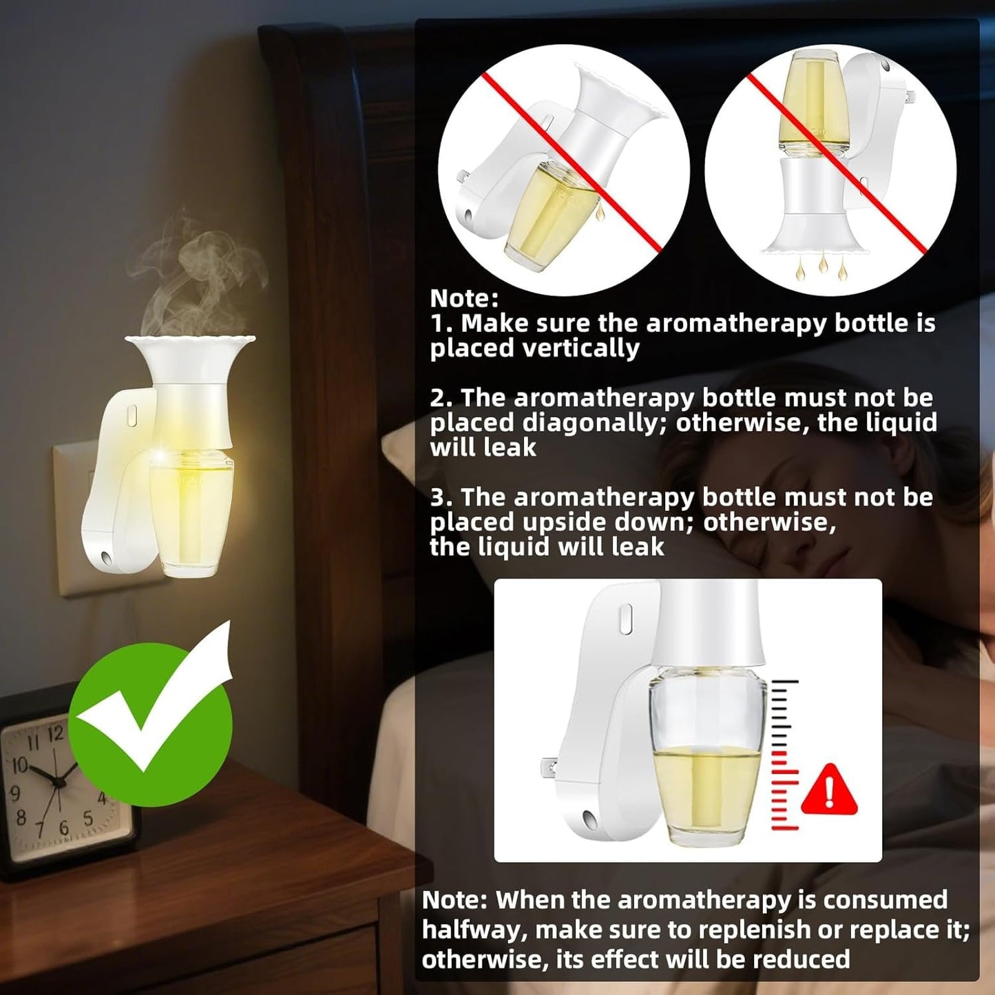 [Upgrade] 4PCS Wall Fragrance Plug in with Light Compatible with Bath and Body Works WallFlower Fragrance,Rotating Control Scent Diffuser Plugs Essential Oil Plugs in Wall for Home,Office/Plug Only