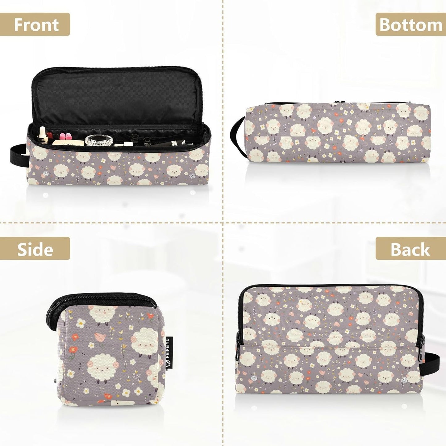 Borsa da viaggio per utensili da donna con tappetino in ferro da viaggio, portatile, per utensili da cucina e accessori per la cura dei capelli, organizer per accessori per capelli
