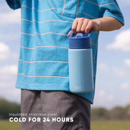 Simple Modern Kids Water Bottle with Straw | Insulated Stainless Steel Reusable Tumbler for Toddlers, Girls, Boys | Summit Collection | 18oz | Solar System