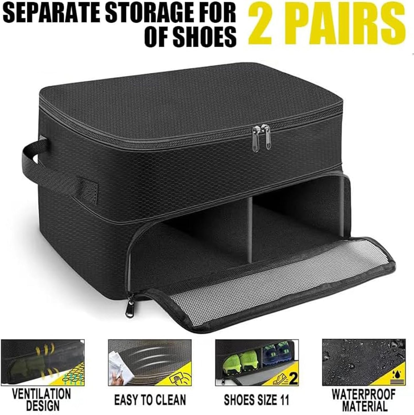 KAPEICamper 2 Layers Golf Trunk Organizerï¼ŒStorage Travel Trunk Accessory Organizer with Separate Compartment Car Trunk Lockerï¼ŒFoldable Golf Organizer for Car,Waterproof and Durable Golf Storage Bag