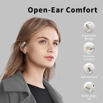 BUGANI Open Ear Headphones, Bluetooth 5.2 Wireless Headphones with Microphone, ENC Clear Talk, Immersive Stereo Sound, Fast Charging, 32H Playtime, Waterproof Sport Earbuds for Running.