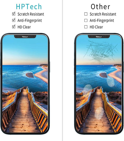 HPTech 2-Pack Screen Protector for iPhone 12 / iPhone 12 Pro 6.1-inch Tempered Glass, Case Friendly, Easy to Install