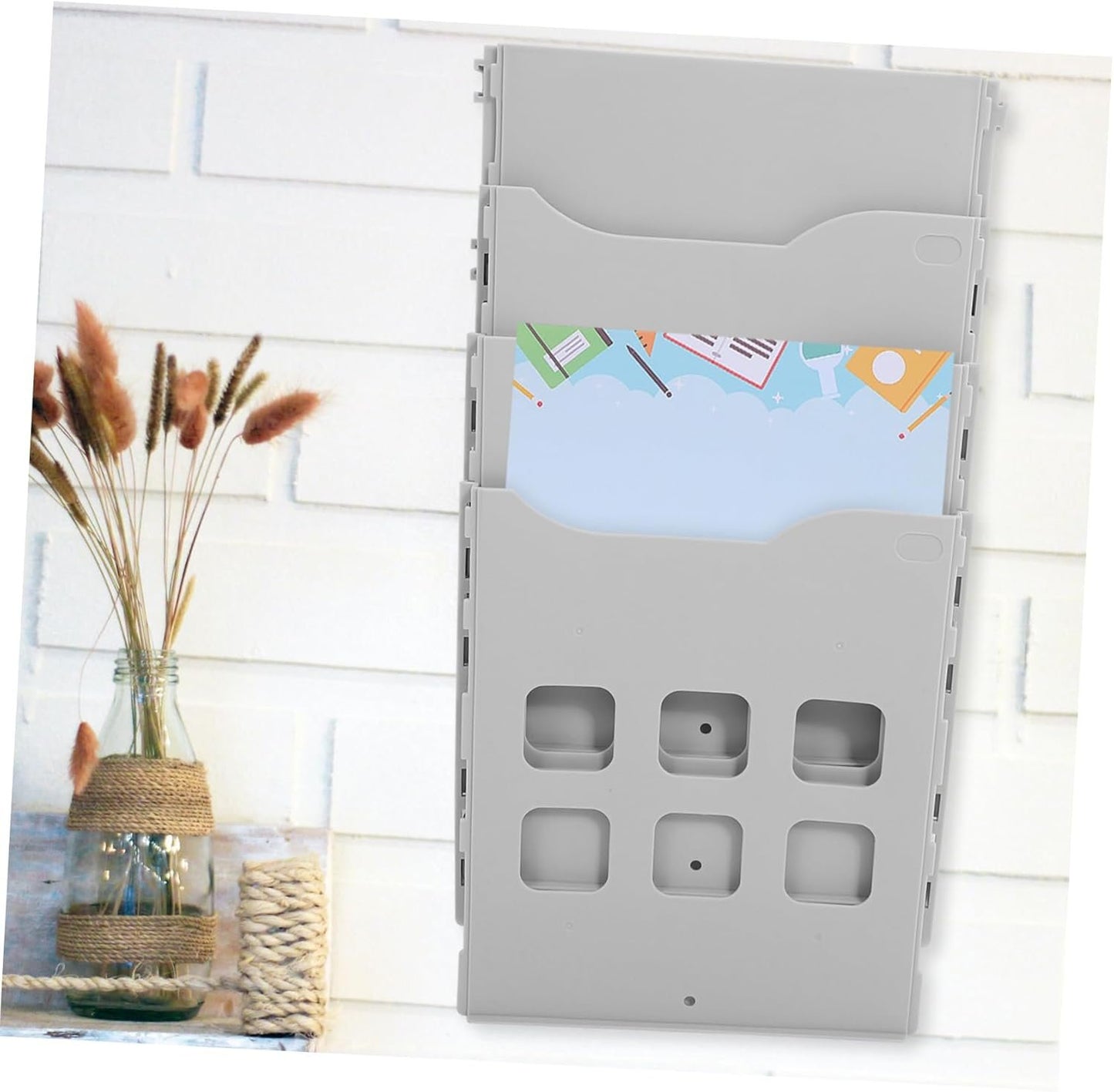 jojofuny Wall Mount Document Holder Multi File Rack for Office Storage Capacity Retractable Design Efficient Organization for Workspace Warehouse Use
