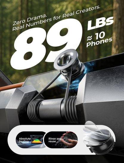 LISEN Retractable Car Phone Mount, 360 Adjustable for MagSafe Car Mount Magnetic Phone Holder, Vacuum Magnetic Phone Holder Suction Cup Phone Mount for iPhone 16 Pro Max 15 14 13 12 Plus Mini