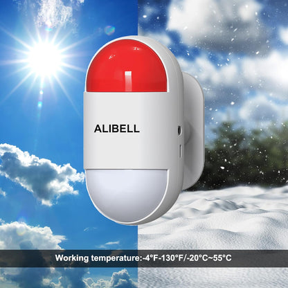 ALIBELL Personal Alarm 120dB Siren, Emergency Alarm System for Home/Shop/Factory, 2 Emergency Buttons + 1 Siren (Battery Operated and Plug-in Mains Powered)
