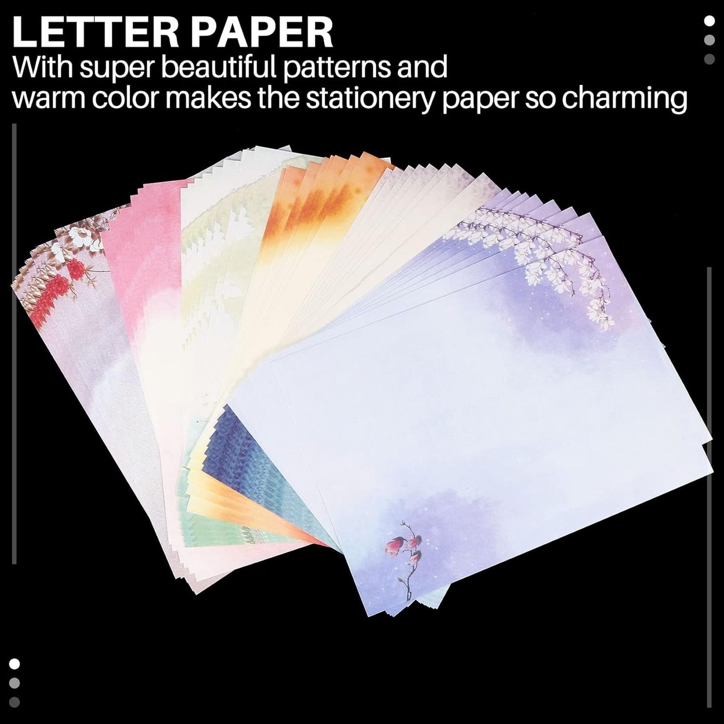 Bzocio 48PCS Writing Stationery Paper, Letter Writing Paper Letter Sets