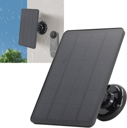 10W Solar Panel , IP65 Waterproof Monocrystalline Silicon Portable Solar Powered Kit with Bracket, Continuous Solar Power Supply for Cameras (Black)