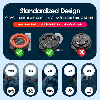 Sincetop Nylon Phone Adhesive Paste Adapter - Quick Install, Secure Connection, Durable Design - Compatible with C-Series【1st or 2nd Generation】 All Mounts