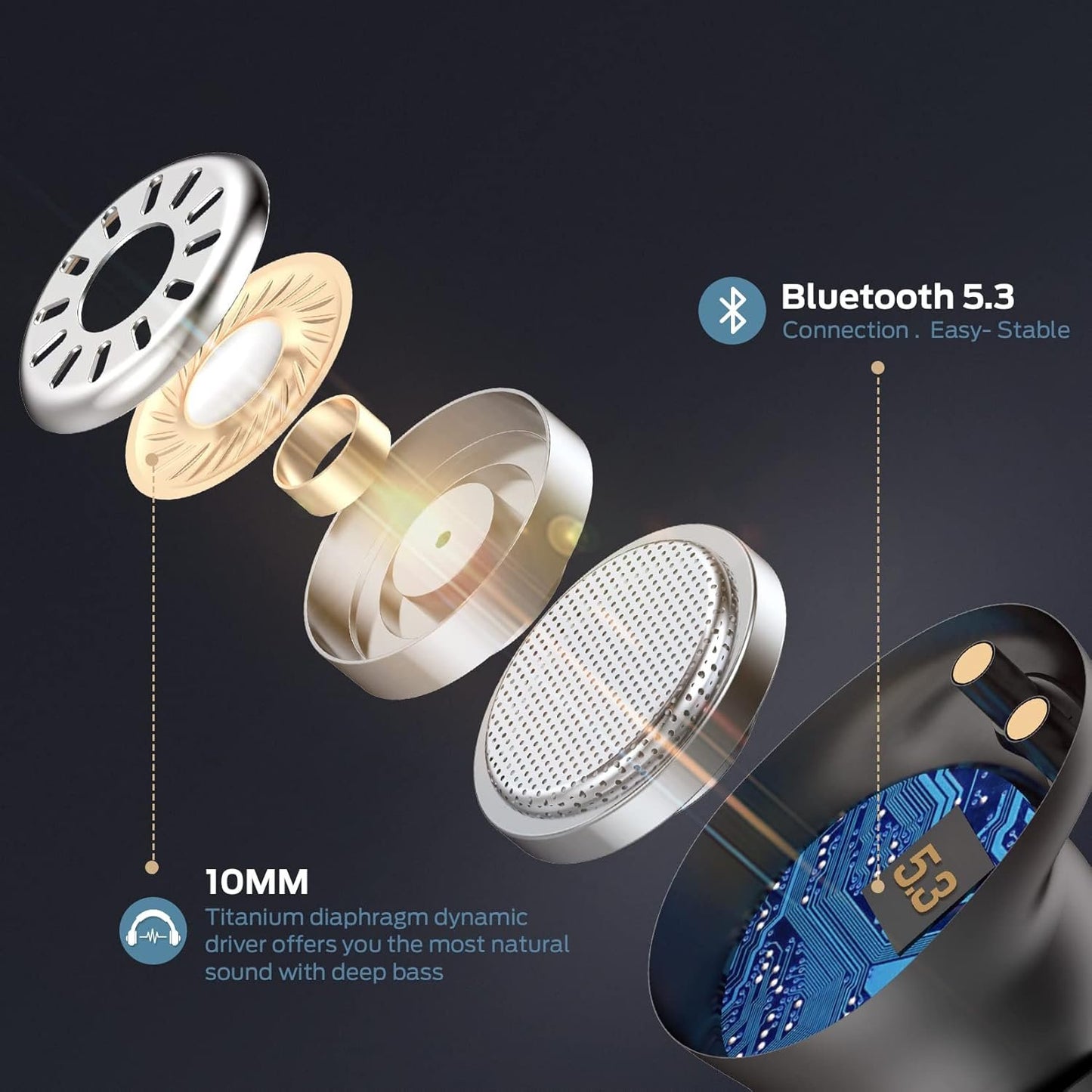Monster Wireless Earbuds, Achieve 300 AirLinks Bluetooth Headphones Touch Control with Charging Case, Bluetooth Earbuds with Fast Charging for Sport