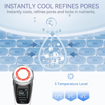 ANLAN Multifunctional Anti-Wrinkle Beauty Massager, Red and Blue Hot and Cold Facial Massage, Deep Cleansing Anti-Aging Firming and Lifting