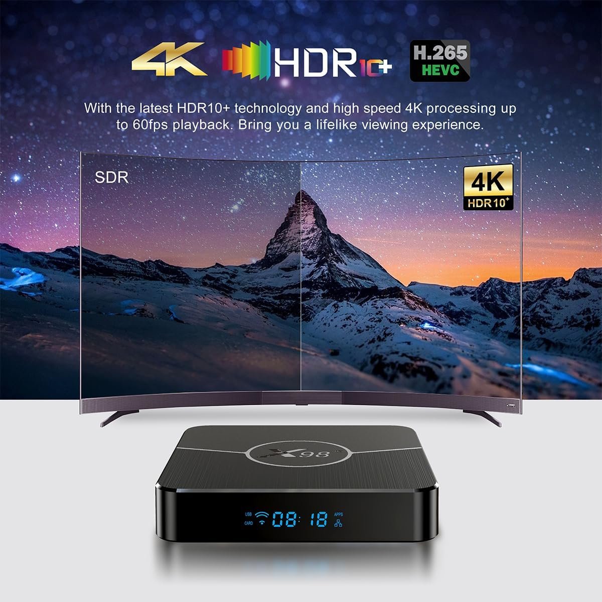 Android 11.0 TV Box, LEFFOT X98Plus 4K Ultra HD Streaming Device for TV with HDR10+, Amlogic S905W2 Quad Core, 4GB RAM + 64GB ROM, 2.4G/5G Dual Band WiFi 5, BT5.0 Home Smart TV Streaming Media Player