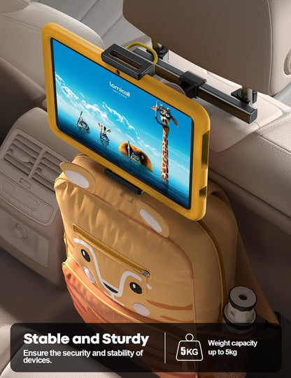 Car Tablet Holder, Headrest Tablet Mount - Lamicall Universal 360 Rotating Car Seat Stand Cradle for All 4.7"-13" Tablet, iPad Pro 10.5, 12.9, iPad Air Mini, Switch, Samsung Tab, Accessories- Black