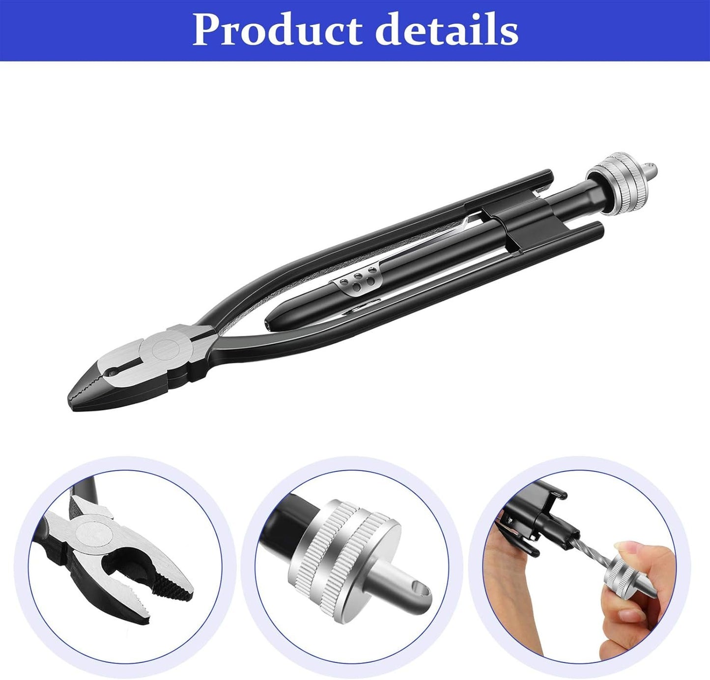 9 Inch Safety Wire Twisting Pliers, Aircraft Wire Twisting Tool with 10 Meters 0.5 mm, Automatic Metal Lock Twister for Aircraft Auto Industry
