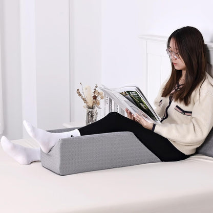Shinnwa Leg Elevation Pillow Post Surgery with Washable Cover and Handle, Leg Support for Injury Recovery&Pain Relief, Knee Pillow for Sleeping - Grey