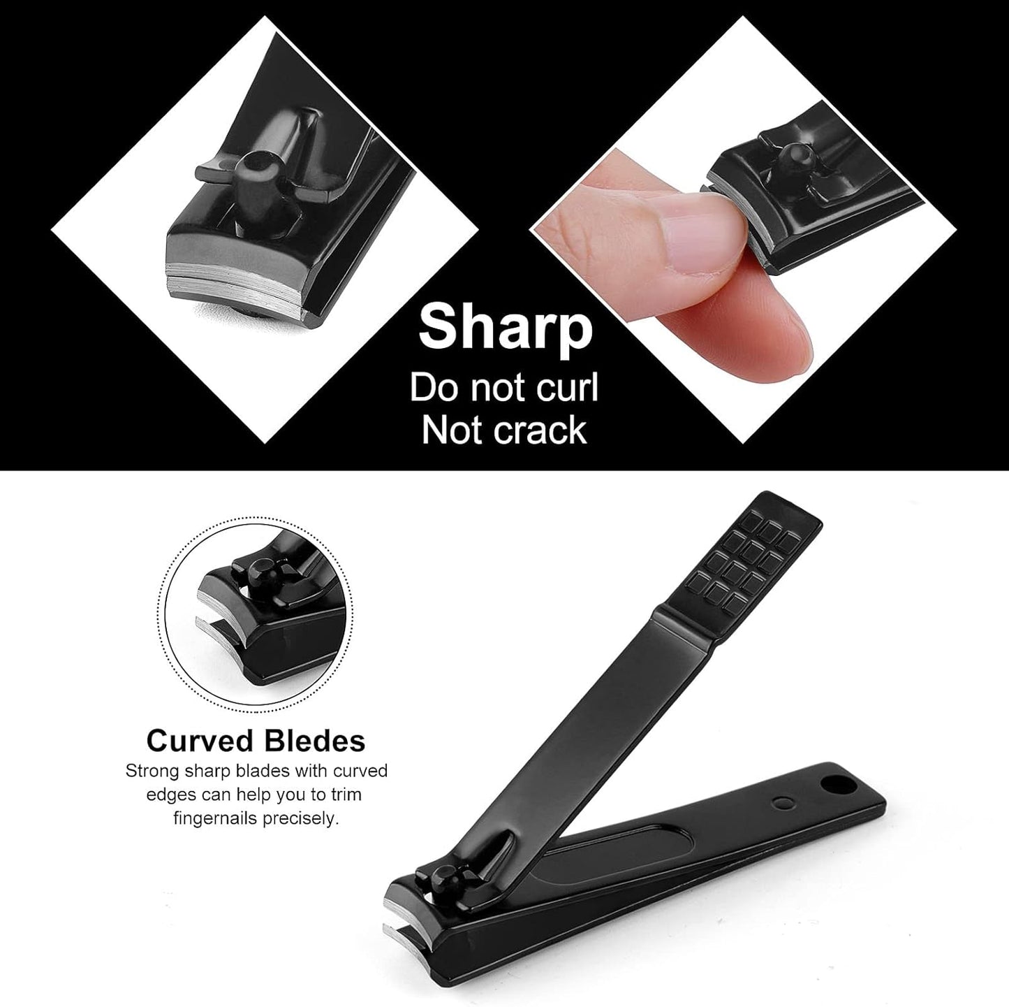 Manicure Set, 18 in 1 Professional Pedicure Kit Stainless Steel Personal Care Nail kit Manicure Portable Nail Clipper Set Tools with Travel Case(Black)