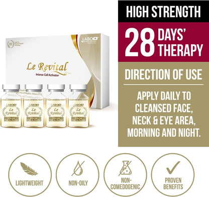Le Revital 98% Concentrated Nano Placenta Extract, Umbilical Extract & Sodium Hyaluronate Anti-Aging Serum from Japan – Skin Rejuvenate Essence - Reduce Wrinkles, Dark Spot + Hydration – Non-greasy