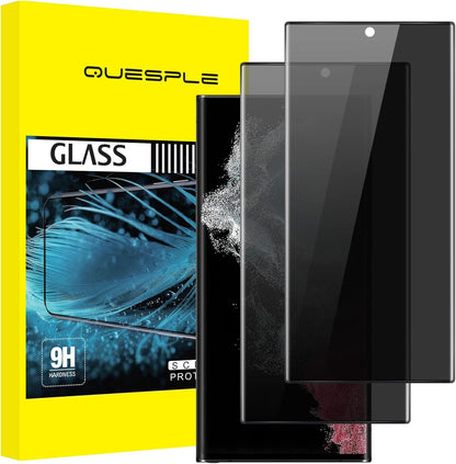 Galaxy S22 Ultra Privacy Screen Protector, QUESPLE 2 Pack Shatterproof Premium Tempered Glass Film for Samsung Galaxy S22 Ultra 5G Privacy Screen Protector[Does't Support Fingerprint Unlock]