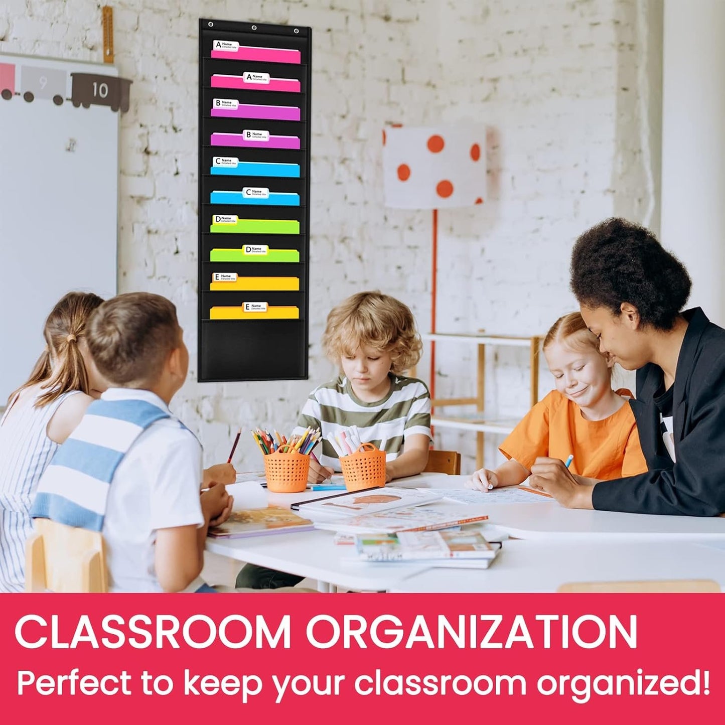 Godery W1-10 Perfect for Home Organization, School Pocket Chart, Office Bill Filing. Wall or Over Door Mount