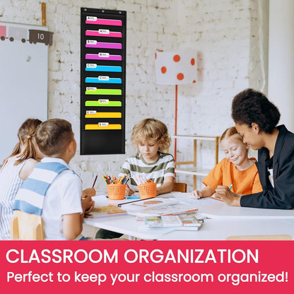 Godery W1-10 Perfect for Home Organization, School Pocket Chart, Office Bill Filing. Wall or Over Door Mount