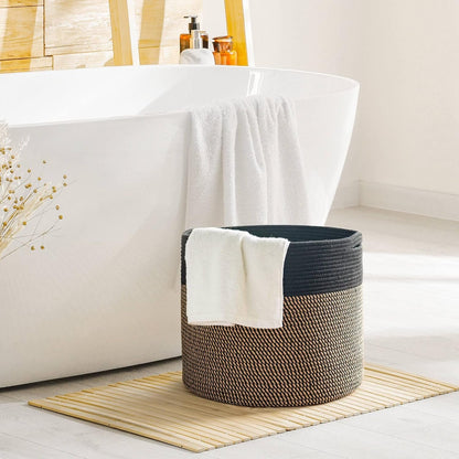 INDRESSME Large Baskets Storage Organization for Blanket Home Décor,Woven Laundry Baskets for clothes, Towel, Nursery Toy Storage Bin, 15.8"x15.8"x13.8"