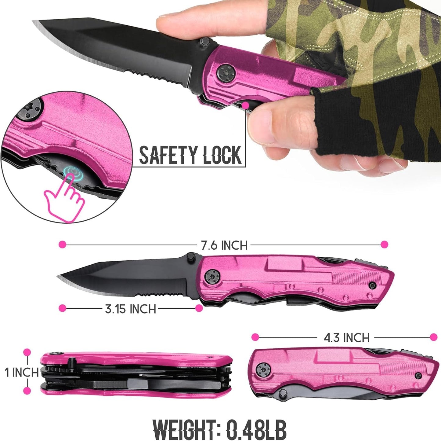 Gifts for Women Wife Mom Girlfriend Her - Mothers Day Gifts from Daughter Son, Stocking Stuffers for Women, Anniversary Birthday Gift - Christmas Pin-k Multitool