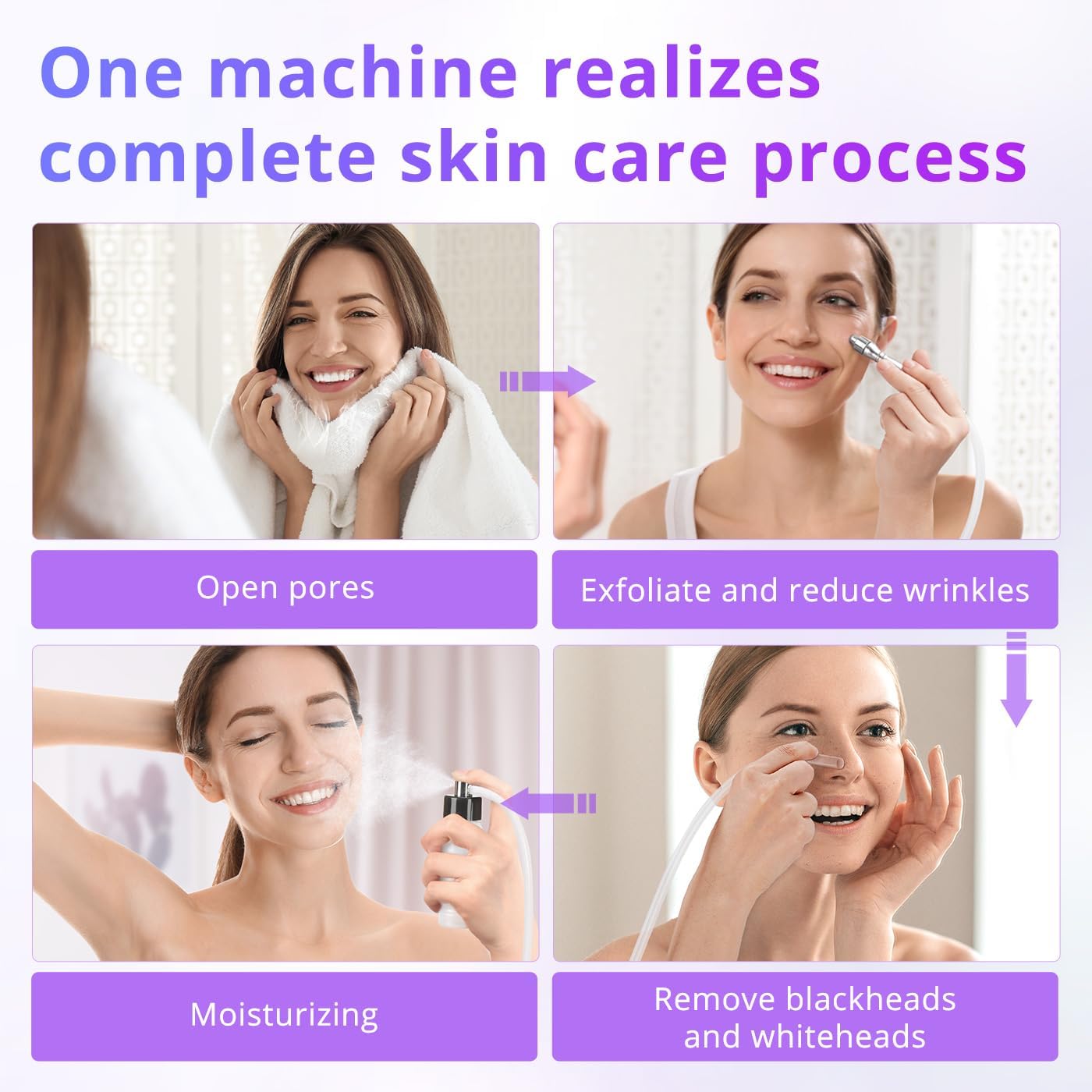 UNOISETION Diamond Microdermabrasion Machine Professional, 3 in 1 Dermabrasion Facial Peeling Skin Care Device for Salon Personal Home Use
