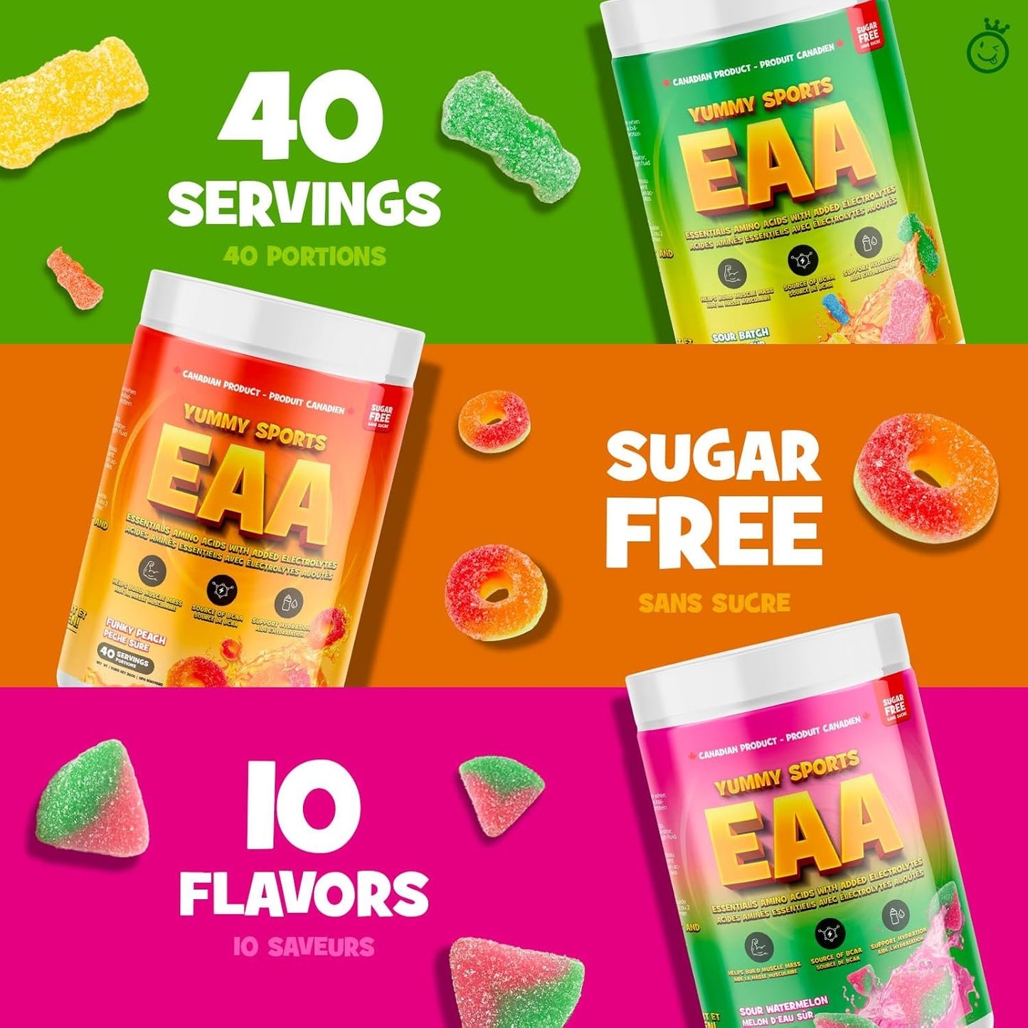 Yummy Sports EAA Supplement Powder – Pre Workout Powder - Keto-Friendly, Gluten-Free, Sports Nutrition Pre-Workout Powder for Men & Woman - 360g, 40 Servings - Pink Lemonade