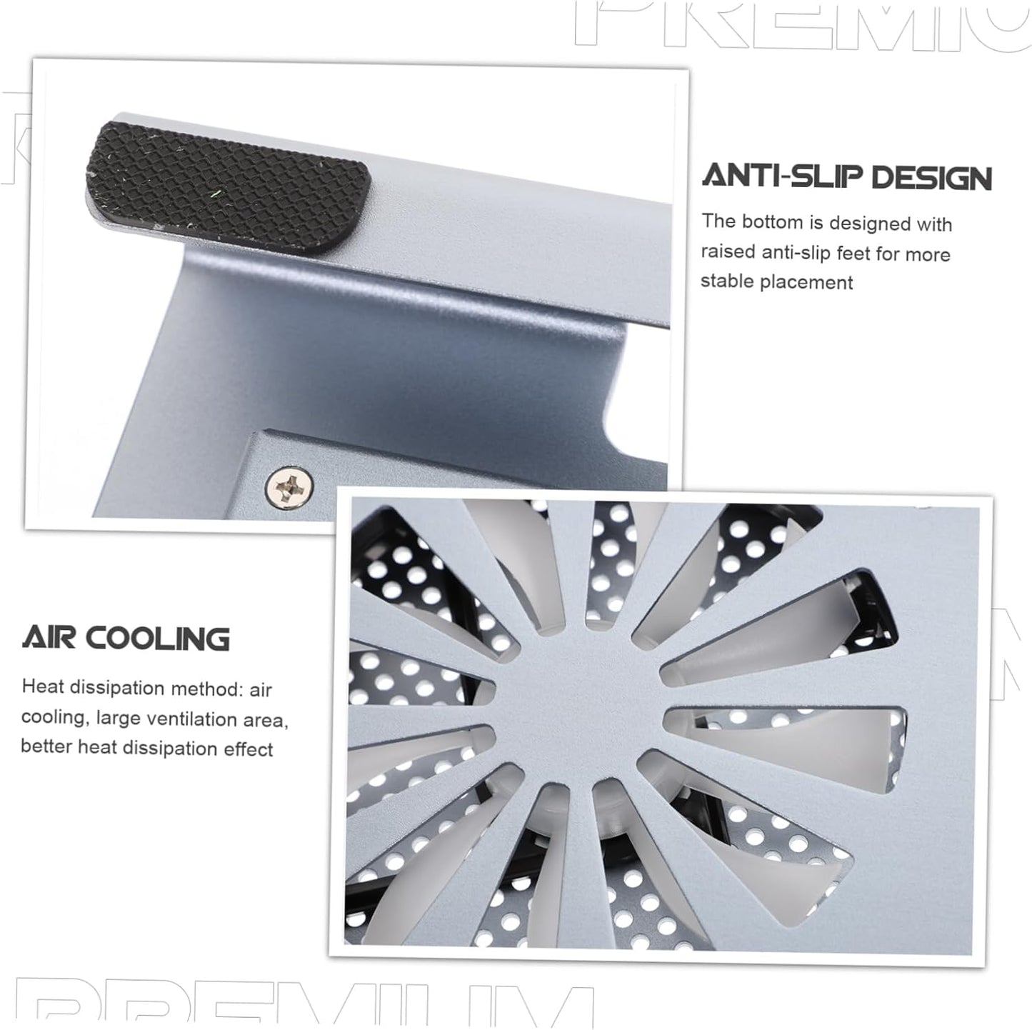 CAXUSD Computer Accessories Laptop Cooling Pad Alloy Stand Fan Ventilated Rack