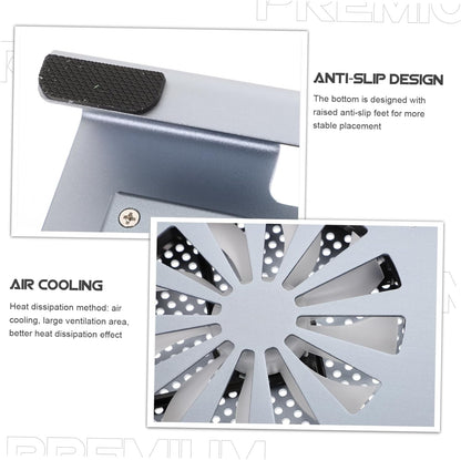 CAXUSD Computer Accessories Laptop Cooling Pad Alloy Stand Fan Ventilated Rack