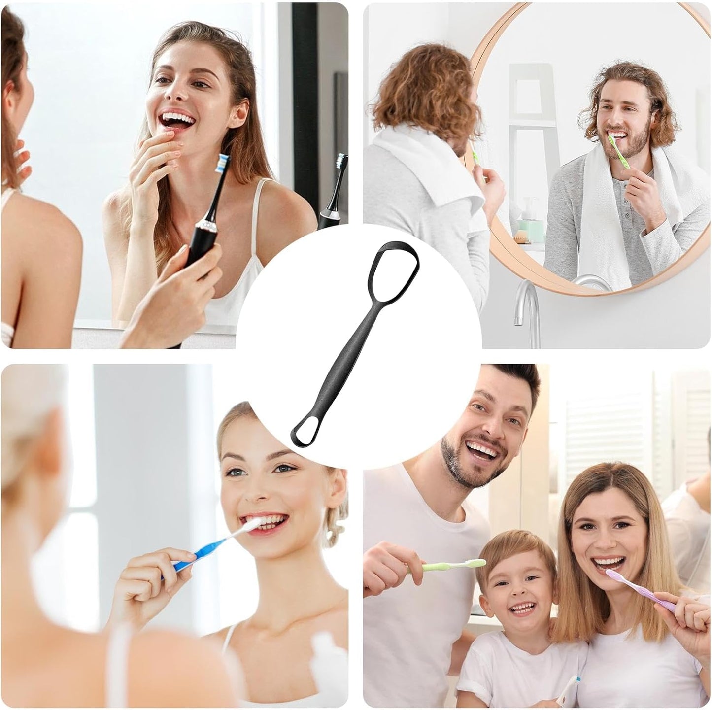 Tongue Scraper, Stainless Steel Oral Cleaning Tool, Fan-Shaped Hygiene Accessory for Breath, Removal, Family Care, Daily Mouth Cleaning Routine