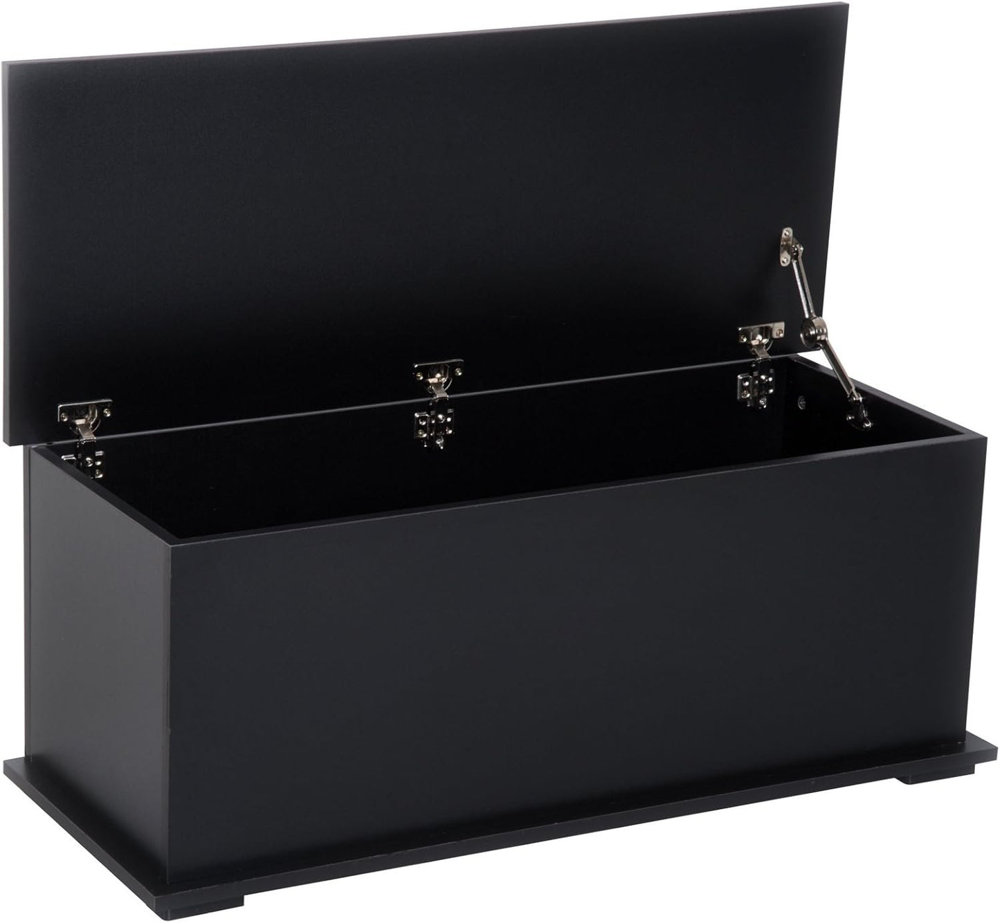 HOMCOM 39.5" Lift Top Storage Chest with 2 Safety Hinges, Storage Box Organizer with Flip-Top Lid, Entryway Storage Bench, Black