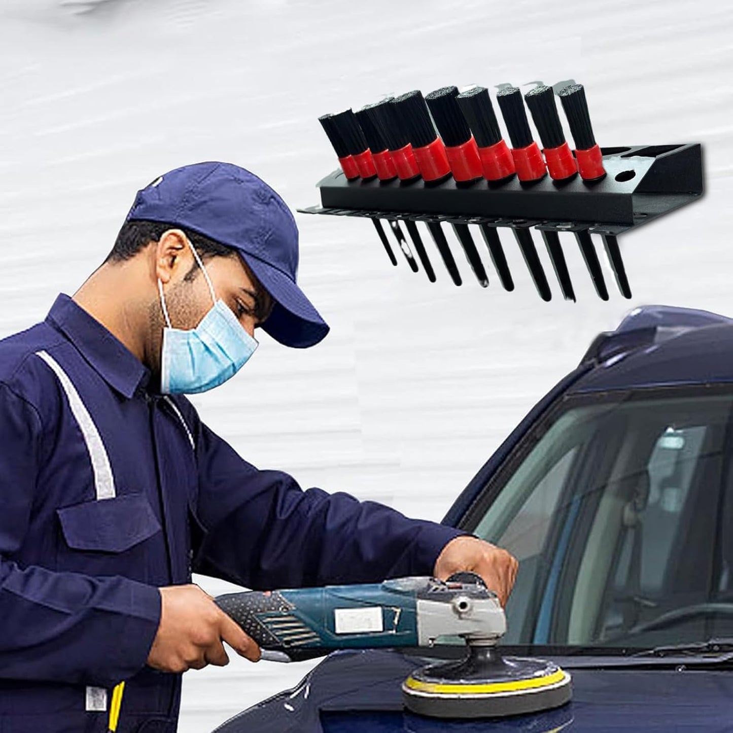 Generico Spray Can Holder Rack, Wall-Mount Auto Detailing Organizer, Bottle Storage Hanger, Cleaning Tools, Brush Holder, Wash Accessories Display, Ideal for Home, Garage, Workshop