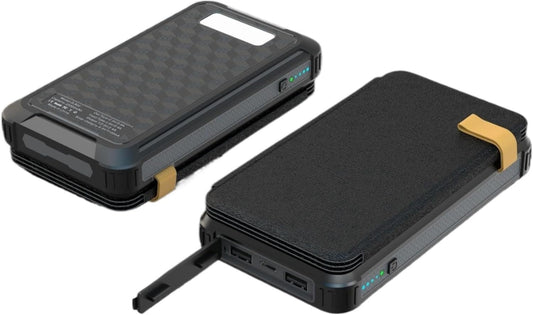 Foldable solar power bank – lightweight and portable | one-touch unfolding | large capacity and multiple outputs – suitable for outdoor camping and long-distance travel (Wireless charging,black)