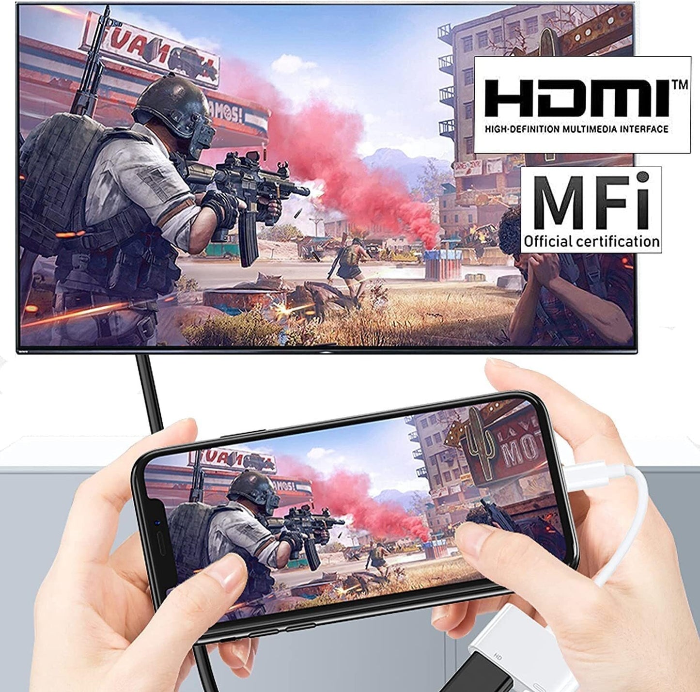 Lightning to HDMI Digital AV Adapter for iPhone,[Apple MFi Certified] 1080P Video & Audio Sync Screen AV Converter with Charging Port Compatible for iPhone 14/13/12/11/XS/Pad to HDTV/Projector/Monitor